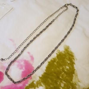 Adjustable Silver Tone Chain Belt